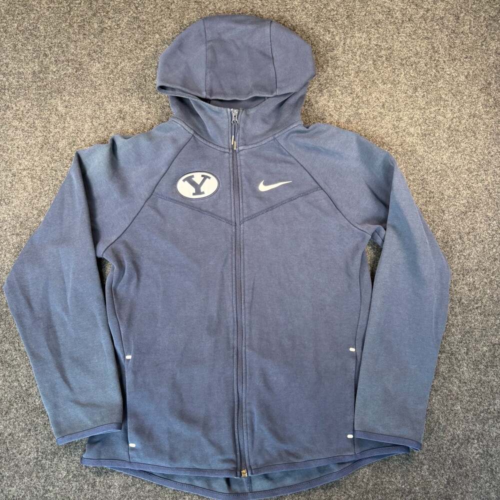 Nike BYU Cougars Showtime Full Zip Basketball Hoodie Navy Blue